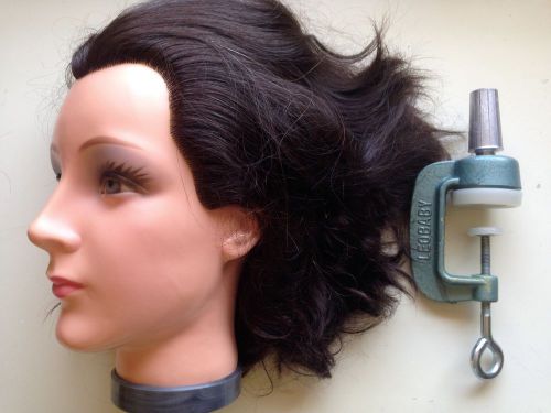 Vintage Mannequin Head Cosmetology Styler Leo Baby Austria with Table Clamp