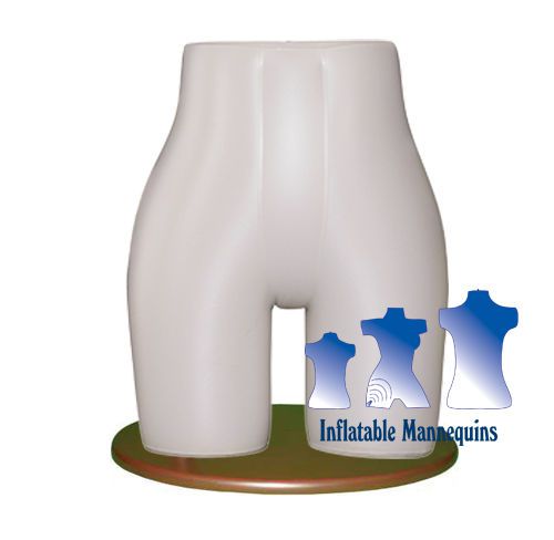 Inflatable Female Panty Form, Ivory and Wood Table Top Stand