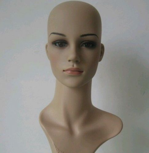 Hot Realistic Plastic Female mannequin head for wigs, jewelry &amp; hats.