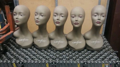 Lot of 5 Carefree Mannequin Heads for displaying High Quality