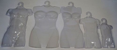 5 pc sample set plastic female f+male child toddler mannequin display body form for sale