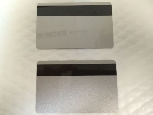2 Silver PVC Cards-HiCo Mag Stripe 3 Track - CR80 .30 Mil for ID Printers