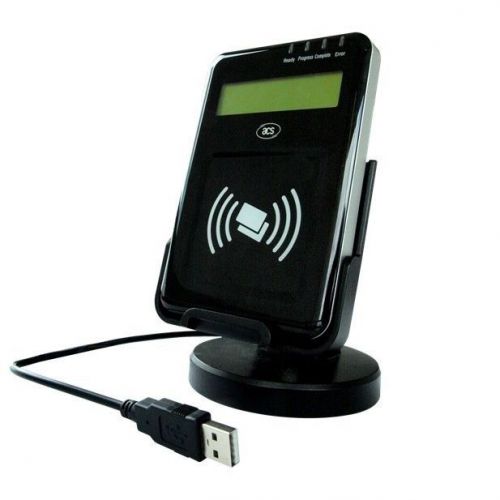 Acr1222l usb rfid contactless 13.56mhz smart chip card/tag nfc reader with lcd for sale