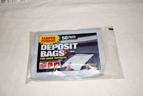 MMF Industries™ Tamper-Evident Deposit Bags, White, 9&#034; x 12&#034; 50 Pack