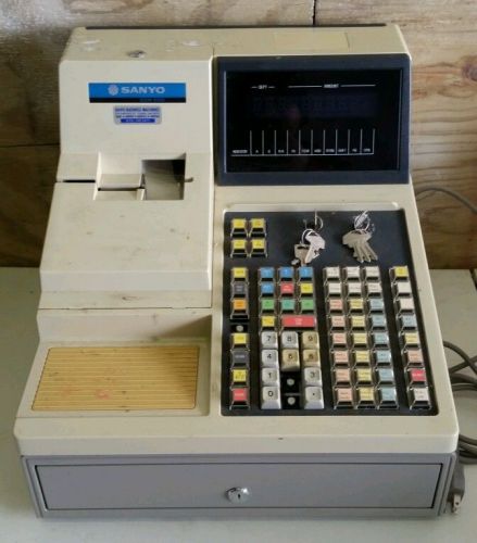 vintage sanyo ecr 692 cash store register with drawer for parts