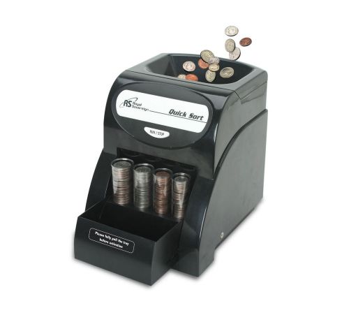 Brand New Royal Sovereign Black 1 Row Fast Sort Coin Sorter Removable Lid