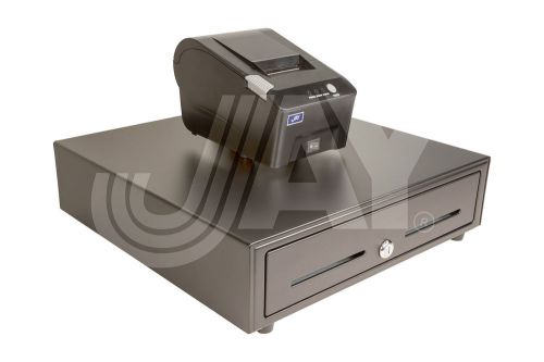 58mm usb therm pos receipt printer 100mm 12v+cash dr 5b5c 16 1/4 ”x16 1/2 ” 12v- j4040 for sale