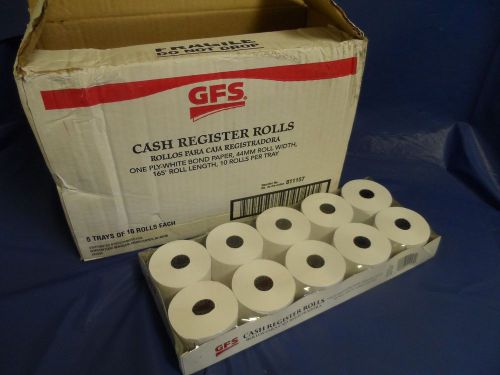 44mm Cash Register Rolls - 165&#039; Qty-50 (Full Case) GFS
