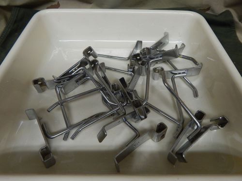 Gridwall lot of16  4&#034;  hook chrome hanger panel store display 1&#034; wide for sale