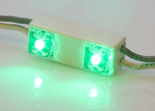 Mini green led modules (2 leds per module) 100 / box, showcase lighting, signs for sale