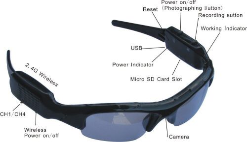 Spy Sunglasses DVR-Mobile Eyewear Recorder-Camera-DV Camcorder Video Recorder