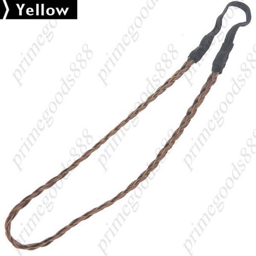 Fashion Faux Wig Elastic Rope Ring Hairband Hair Band Ponytail Holder in Yellow
