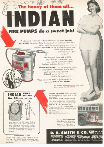 1956 INDIAN FIRE PUMP EXTINGUISHER AUBREY ROBINSON SEXY PINUP US FOREST SERVI