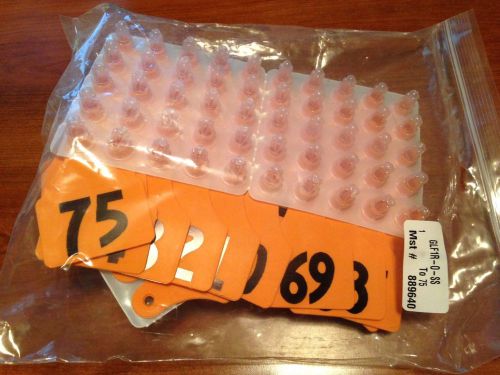 New Allflex Large orange #1-75 CALF Ear Tags bag of 25 for cattle, calf tags