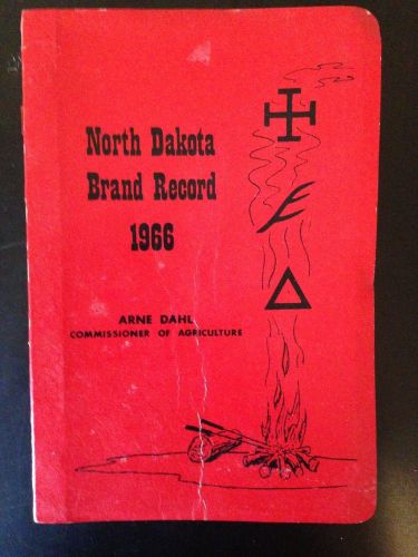1966 North Dakota Livestock Brands Book  Brand Record w/ 8 supplements indexed