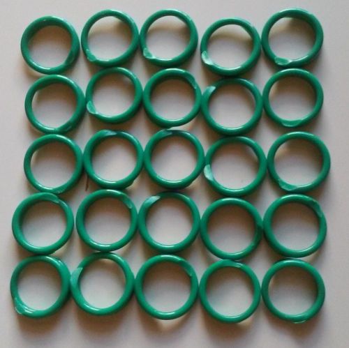 100 green poultry spiral id leg bands standard size 11 chicken 11/16&#034; one color for sale