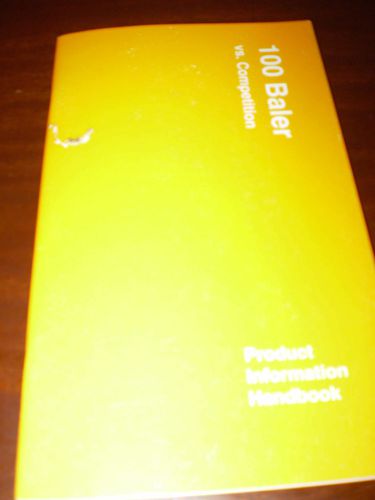 John Deere 100 Baler Vs Competition Product Information Handbook 1996