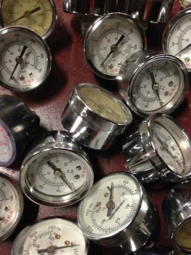 1-1/2&#034; PSI, Pressure Vacuum gauges, USA Brass 1/8&#034; NPT out the back Chrome
