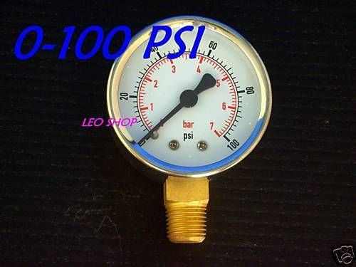 50mm 0-100 PSI Pressure Gauge Base Entry  AIR AND OIL