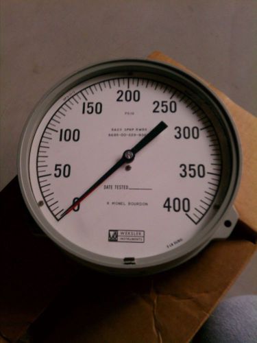 Weksler instruments 0-400 psi pressure gauge large 9 inch dia. military spec. for sale