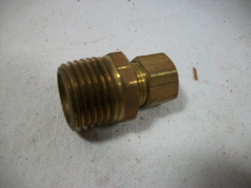 Rolair air compressor brass fitting 1/2 npt  x 3/8&#034; compression 1/2 mip x 3/8 od for sale