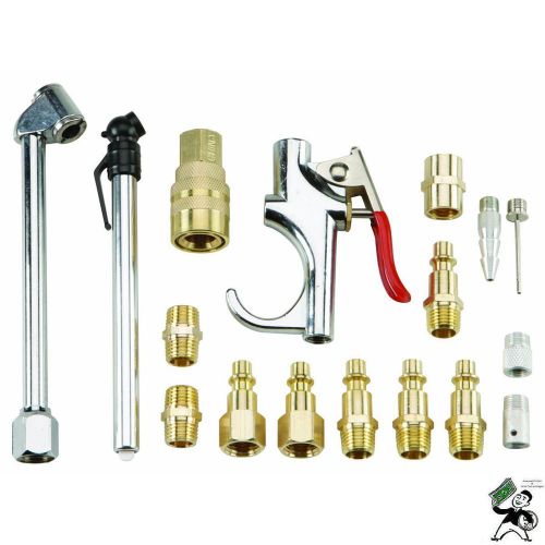 17 Piece Air Tool Accessory Kit Chuck Inflating Nozzle Blow Gun Nipple Coupling