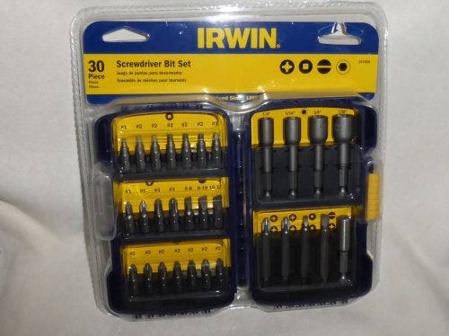 NEW IRWIN  30 PC Screwdriver Bit Set # 357030 IN HARD CASE