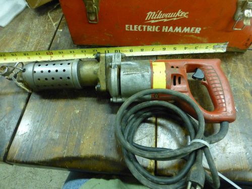 Vtg Milwaukee Electric Hammer Drill w case &amp; 7 Bits Heavy Duty 5361 3/4&#034; Inch
