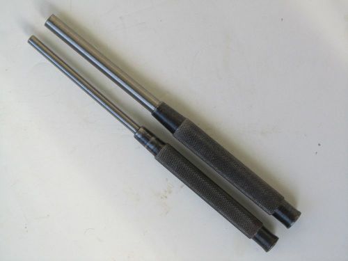 2 Used STARRETT Long Drive Pin Punch 1/4&#034; 248C and 3/8&#034; 248E