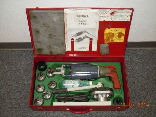 T-drill t-d55 copper pipe drill set ridgid complete tee t-55 for sale