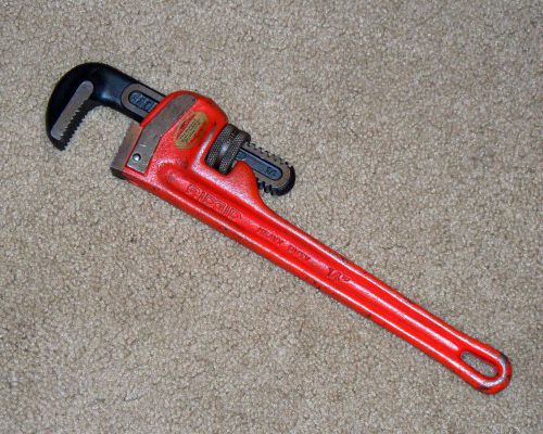 Ridge 14” hd ridgid straight adjustable pipe wrench tool great condition for sale