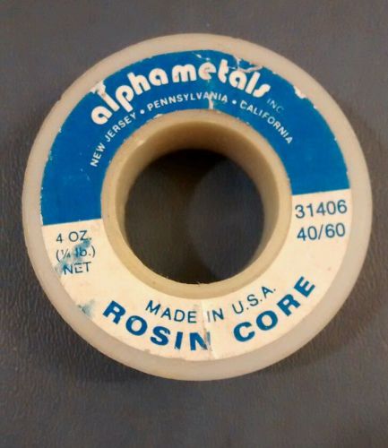 Alpha Metals 40/60 Rosin Core Solder 4 ounces Made in USA
