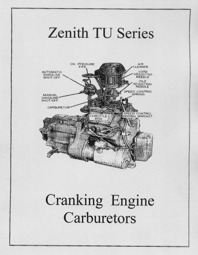 Zenith TU Cranking Engine Carburetors