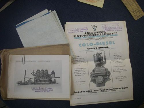 1929 Colo- Diesel Catalog Brochure Blueprint Marine Engines German Yachts