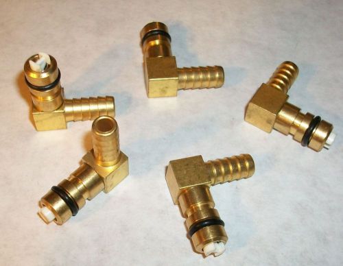 5 new flojet 3/8&#034; fitting to 1/4&#034; brass elbow hose barb line co2 bag-in-box soda for sale