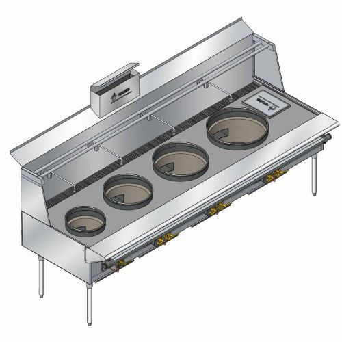 New commercial chinese stainless steel wok range four burner stoves cr-104 for sale