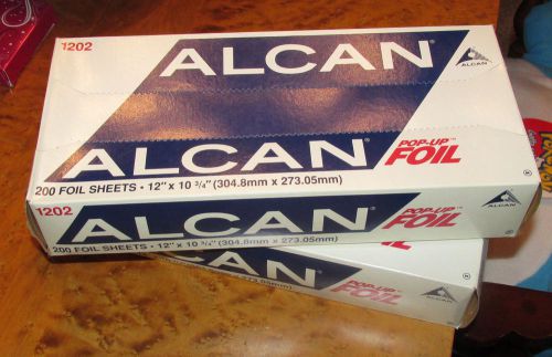LOT TWO NEW BOXES 200 12&#034; X 10.75&#034; ALCAN ALUMINUM FOIL SHEETS FOOD SERVICE USA