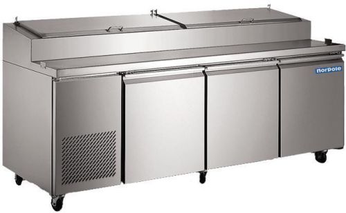 New - norpole np3r-pt - 3 door 92&#034; pizza prep table - electronic controls for sale