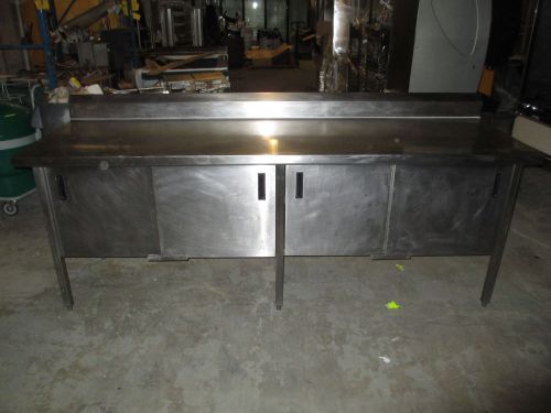 STAINLESS STEEL 8FT. CABINET WITH SLIDING DOORS COMMERCIAL DELI BAKERY GROCERY