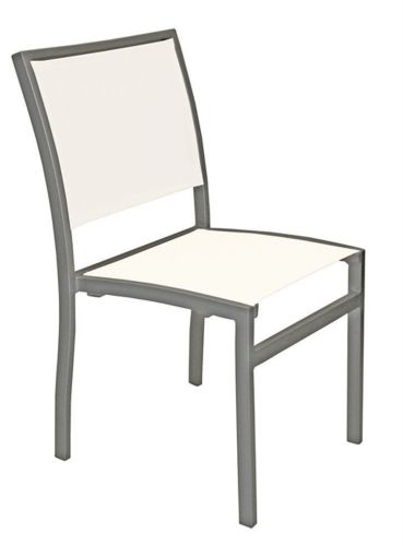 New Florida Seating Restaurant Aluminum Batline Weave Outdoor Armless Chair