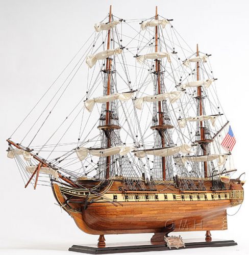USS Constitution Old Ironsides Wooden Tall Ship Model 38&#034; Sailboat Built Boat