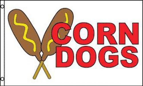 Large corn dogs 3x5 flag advertizing banner signs fl522 hot dog flags concession for sale