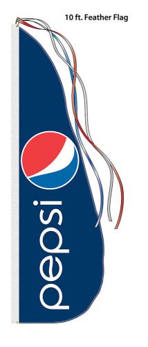13&#039; PEPSI  FEATHER FLAG WITH FIBERGLASS POLE AND GROUND STAKE