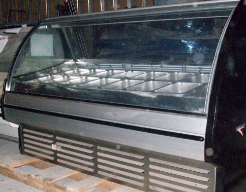 Very nice stainless steel encore 7&#039; gelato ice cream case, model g24f w/ pans! for sale