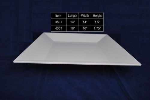 10 PC   White  16&#034; Square Plate  (16&#034;  X  16&#034;) for Catering or Buffet