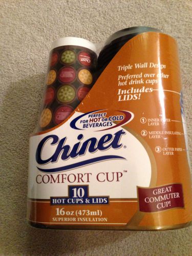 CHINET Comfort Cup &amp; Lid  16 oz  Lot of 10 cups &amp; lids Hot Drink Coffee