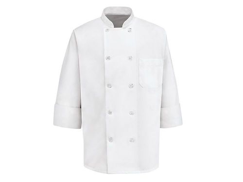 58 3XL Ten Pearl Long Sleeve Button Chef Coat - Culinary VF Image Wear 0400WH