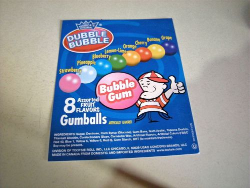 ORIG DUBBLE BUBBLE FRUIT FLAVOR GUMBALLS BULK VENDING MACHINE PRODUCT DISPLAY