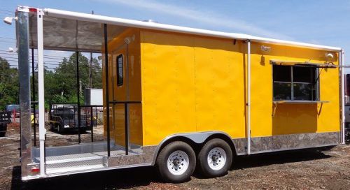Concession Trailer 8.5&#039; x 24&#039; (Yellow) BBQ Smoker Event Custom Kitchen Enclosed