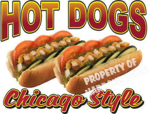 Hot Dogs Chicago Style Decal 24&#034; Concession Food Truck Hotdog Vendor Vinyl Menu